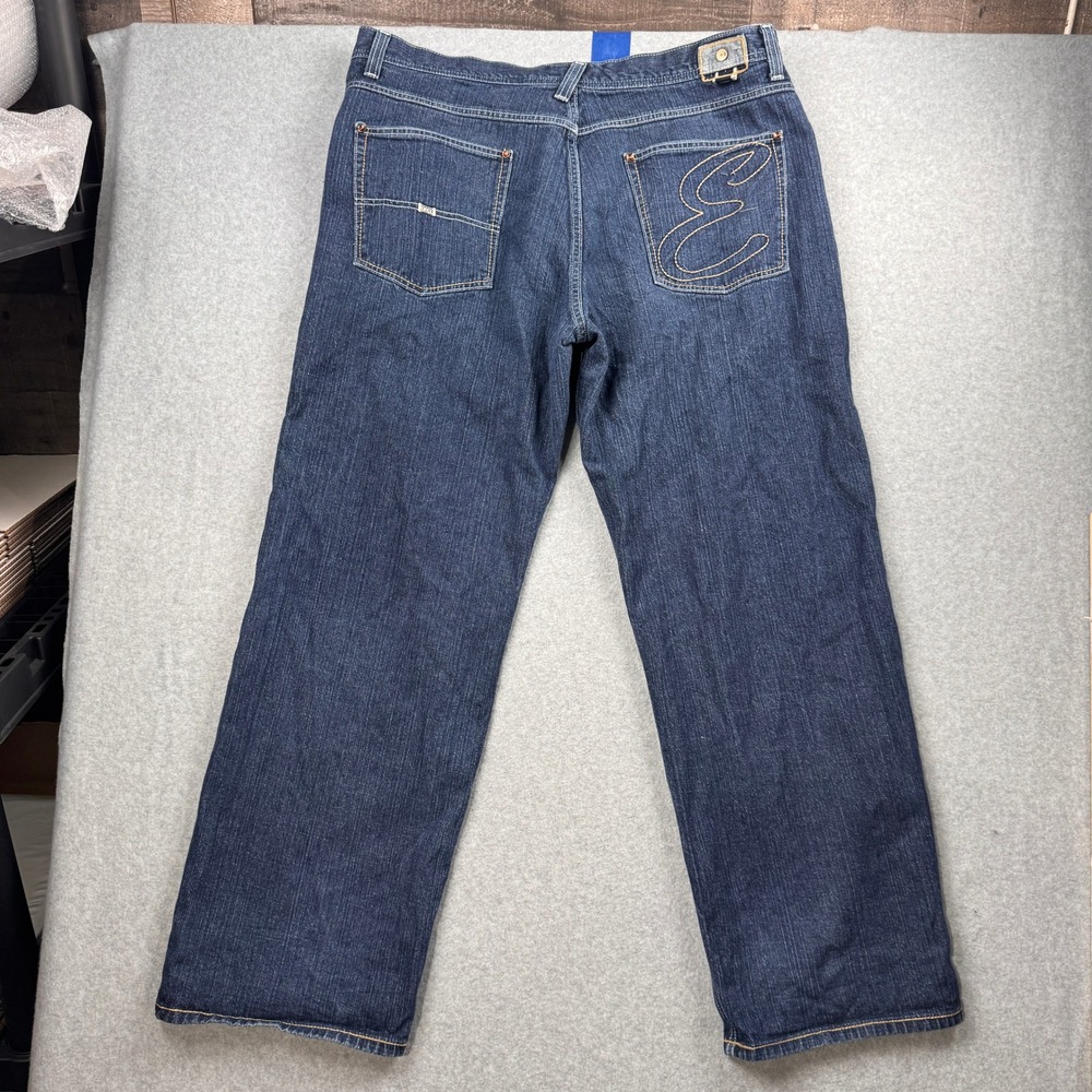 Enyce Jeans Mens 42 Blue Baggy Loose Wide Leg‎ Embroidered Logo Streetwear Y2K